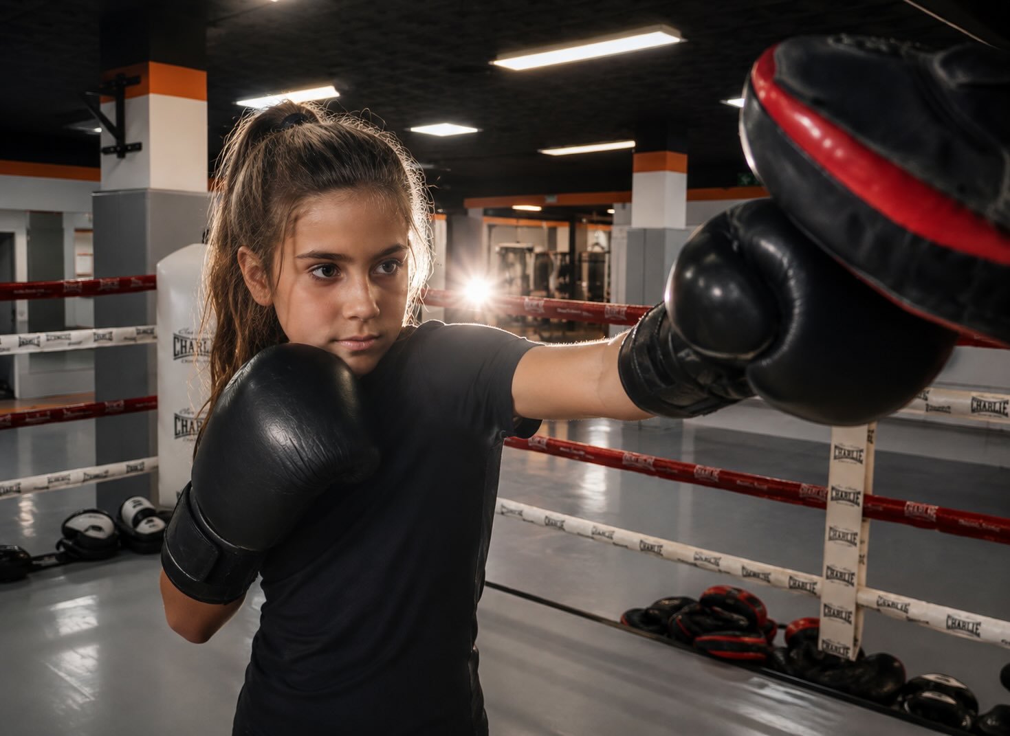 Detalle de técnica de boxeo en clase juvenil de Factory of Fighters Vicálvaro